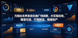 万相台无界系统化推广特训营VI0.0,少花冤枉钱,精准引流、打爆新品、稳提投产(全程录音+字幕)-宝藏屋创业网