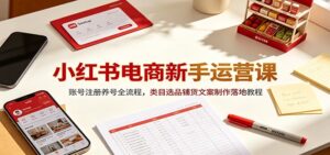 小红书电商新手运营课:账号注册养号全流程,类目选品铺货文案制作落地教程-宝藏屋创业网