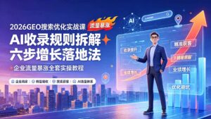 2026GEO搜索优化实战课:AI收录规则拆解|六步增长落地法|企业流量暴涨全套实操教程-宝藏屋创业网