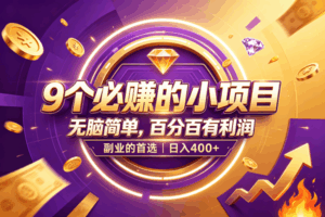 (19617期)9个必赚的小项目,无脑简单,百分百有利润,副业的首选,日入500+-宝藏屋创业网