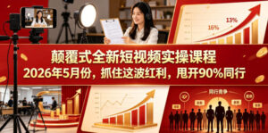颠覆式全新短视频实操课程，抓住这波红利，甩开90%同行（更新2026年7月份）-宝藏屋创业网