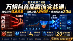 老火电商03期・万相台竞品截流实战课|抢夺同行精准流量・强化店铺人群标签・全流程落地20讲-宝藏屋创业网