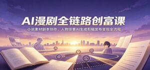 AI漫剧全链路创富课:小说素材剧本创作,人物场景AI生成剪辑发布变现全流程-宝藏屋创业网