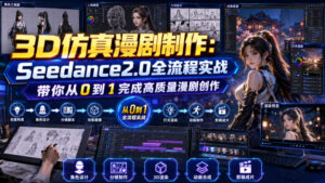 3D仿真漫剧制作:Seedance2.0全流程实战,带你从0到1完成高质量漫剧创作-宝藏屋创业网