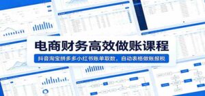 电商财务高效做账课程:抖音淘宝拼多多小红书账单取数,自动表格做账报税-宝藏屋创业网
