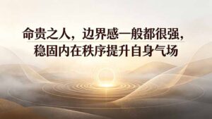 付费文章:命贵之人,边界感一般都很强,稳固内在秩序提升自身气场-宝藏屋创业网