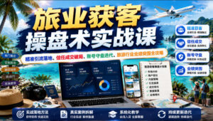 旅业获客操盘术实战课|精准引流落地、信任成交破局、账号守盘迭代、旅游行业业绩突围全攻略-宝藏屋创业网