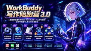 WorkBuddy写作陪跑营3.0-更新：Ai智能体创建写作Skill×WorkBuddy×人工手写模式×去除AI痕迹×头条公众号百家号-宝藏屋创业网