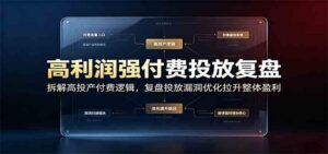 高利润强付费投放复盘:拆解高投产付费逻辑,复盘投放漏洞优化拉升整体盈利-宝藏屋创业网