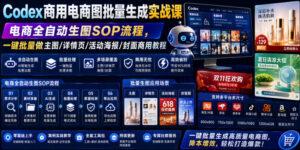 Codex商用电商图批量生成实战课|电商全自动生图SOP流程,一键批量做主图/详情页/活动海报/封面商用教程-宝藏屋创业网