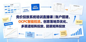 竞价投放系统培训直播课|账户搭建、OCPC智能控流、创意落地页优化、多渠道矩阵投放、团队管理与副业变现全阶实战-宝藏屋创业网