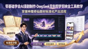 零基础学会AI漫剧制作-DeepSeek豆包即梦剪映全工具教学,掌握神魔修仙题材标准化产出流程-宝藏屋创业网