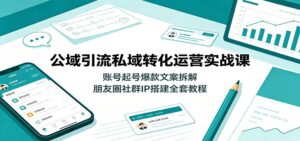 公域引流私域转化运营实战课:账号起号爆款文案拆解,朋友圈社群IP搭建全套教程-宝藏屋创业网