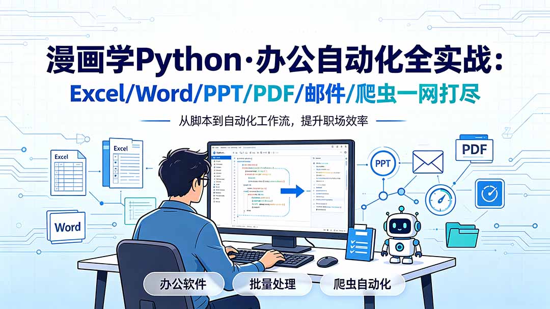 漫画学Python·办公自动化全实战：Excel/Word/PPT/PDF/邮件/爬虫一网打尽-宝藏屋创业网