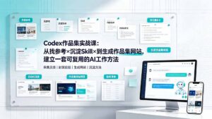 Codex作品集实战课:从找参考×沉淀Skill×到生成作品集网站,建立一套可复用的AI工作方法-宝藏屋创业网