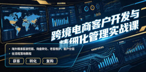 跨境电商客户开发与精细化管理实战课|海外精准客源挖掘、询盘转化、老客维护、客户分层全流程落地教程-宝藏屋创业网