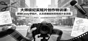 大师级纪实短片创作特训课:跟随Casey学拍片,从灵感捕捉到剪辑成片全流程-宝藏屋创业网