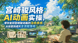 宫崎骏风格AI动画实操，带你复刻宫崎骏动画的治愈质感，从创意到成片全流程落地-宝藏屋创业网
