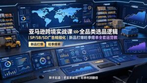 亚马逊跨境实战课：全品类选品逻辑｜SP/SB/SD广告精细化｜新品打爆旺季爆单全套运营教程-宝藏屋创业网