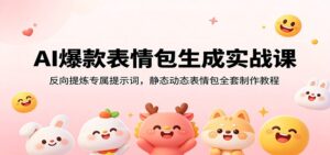 AI爆款表情包生成实战课:反向提炼专属提示词,静态动态表情包全套制作教程-宝藏屋创业网