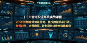 千川全域投流系统实战课程|2026新版全域算法落地、叠投抢量核心打法、新号起号、老号稳量、计划异常排查全链路教学-宝藏屋创业网