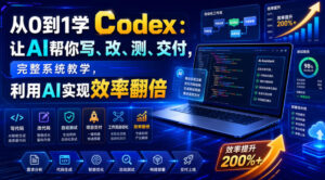 从0到1学Codex:让AI帮你写、改、测、交付,完整系统教学,利用AI实现效率翻倍-宝藏屋创业网