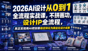 2026AI设计从0到1全流程实战课,不拼画功,设计IP全流程,真正实现用AI把创意稳定转化为商业化设计成果-宝藏屋创业网
