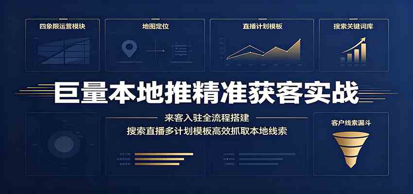 巨量本地推精准获客实战：来客入驻全流程搭建，搜索直播多计划模板高效抓取本地线索-宝藏屋创业网