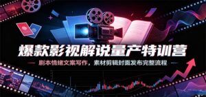 爆款影视解说量产特训营:剧本情绪文案写作,素材剪辑封面发布完整流程-宝藏屋创业网