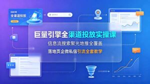 巨量引擎全渠道投放实操课,信息流搜索聚光地推全覆盖,落地页企微私信引流全套教学-宝藏屋创业网