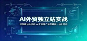 AI外贸独立站实战:智能建站全流程,AI文案推广运营获客一体化教程-宝藏屋创业网