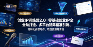 创业IP训练营2.0|零基础创业IP全阶打造、多平台矩阵精准引流、高转化内容写作、项目资源对接与口碑变现闭环课程-宝藏屋创业网
