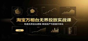 淘宝万相台无界投放实战课:吃透无界后台逻辑,降低投产亏损提升转化-宝藏屋创业网