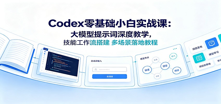 Codex零基础小白实战课：大模型提示词深度教学，技能工作流搭建多场景落地教程-宝藏屋创业网