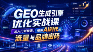 GEO生成引擎优化实战课,从入门到精通,破解AI时代的流量与品牌密码-宝藏屋创业网