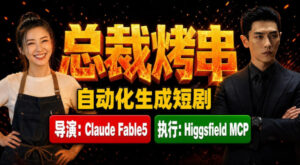 Claude Fable5担任导演+Higgsfield MCP落地执行|《总裁烤串》真人质感短剧全自动AI生成全流程教学-宝藏屋创业网