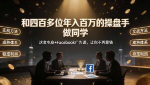 和四百多位年入百万的操盘手做同学——这套电商+Facebook广告课,让你不再靠猜【原创双语字幕】-宝藏屋创业网