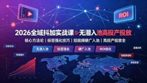2026全域抖加实战课:无潜入池核心方法论|标签强化技巧|短视频硬广入池|高投产投放全教程-宝藏屋创业网