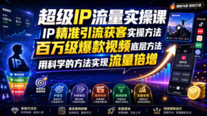 超级IP流量实操课,IP精准引流获客实操方法,百万级爆款视频底层方法,用科学的方法实现流量倍增-宝藏屋创业网