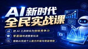 AI新时代全民实战课,把 AI 工具转化为创收竞争力,零基础吃透整套玩法,借助AI完成个人能力升级与收益增收。-宝藏屋创业网