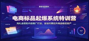 电商标品起爆系统特训营：淘礼金搭配内容推广打法，全站付费拉升商品稳定投产-宝藏屋创业网