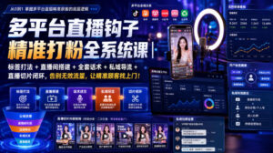 多平台直播钩子精准打粉全系统课｜标签打法+直播间搭建+全套话术+私域导流+直播切片闭环，告别无效流量，让精准顾客找上门！-宝藏屋创业网