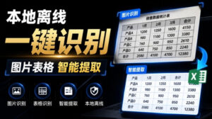 体积仅70MB,图片一键智能提取表格工具来了!完全免费且离线使用,FastOCR智能表格识别软件V1.0-宝藏屋创业网