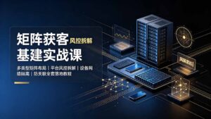 矩阵获客基建实战课:多类型矩阵布局|平台风控拆解|设备网络隔离|防关联全套落地教程-宝藏屋创业网