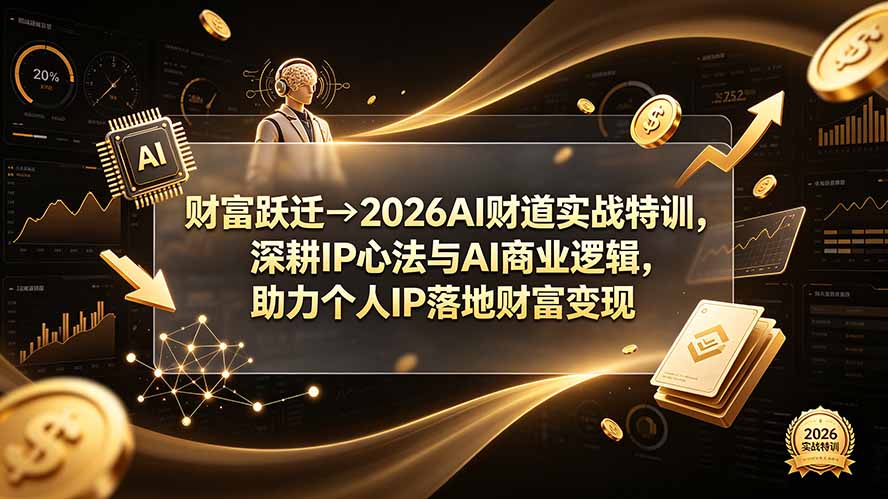 财富跃迁→2026AI财道实战特训，深耕IP心法与AI商业逻辑，助力个人IP落地财富变现-宝藏屋创业网