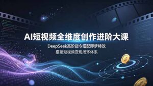AI短视频全维度创作进阶大课,DeepSeek高阶指令搭配即梦特效,搭建短视频变现闭环体系-宝藏屋创业网