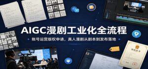 AIGC漫剧工业化全流程：账号运营版权申请，真人漫剧从剧本到发布落地-宝藏屋创业网