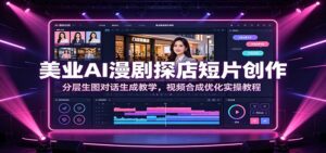 美业AI漫剧探店短片创作:分层生图对话生成教学,视频合成优化实操教程-宝藏屋创业网