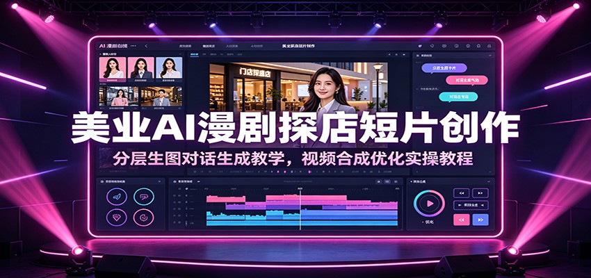 美业AI漫剧探店短片创作：分层生图对话生成教学，视频合成优化实操教程-宝藏屋创业网