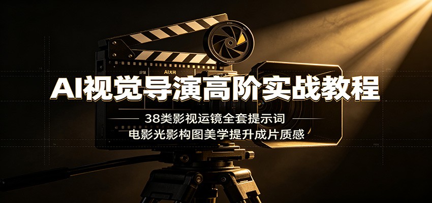 AI视觉导演高阶实战教程：38类影视运镜全套提示词，电影光影构图美学提升成片质感-宝藏屋创业网